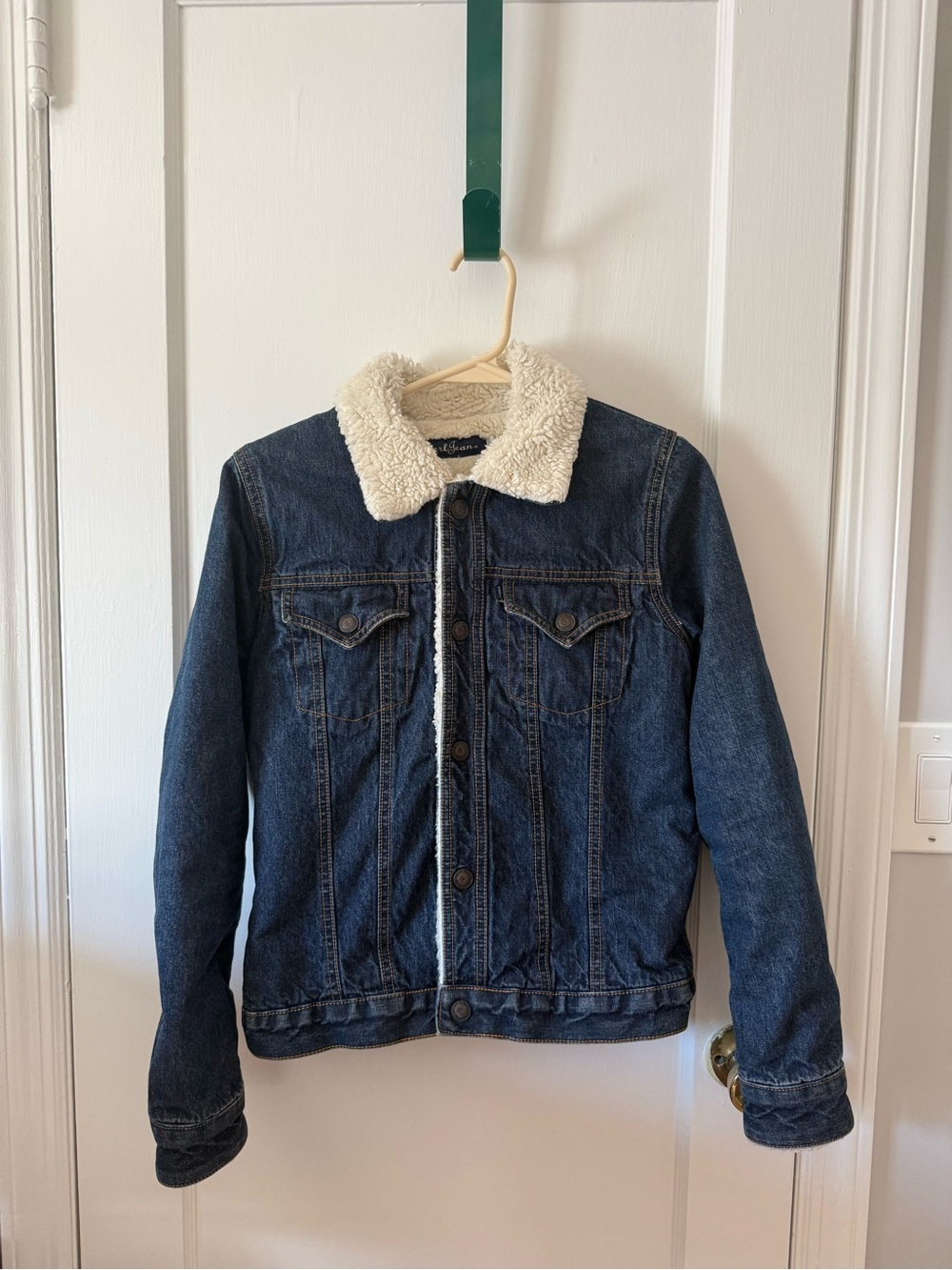 Earl Jeans Blue Denim Jacket with Cream Sherpa Collar
